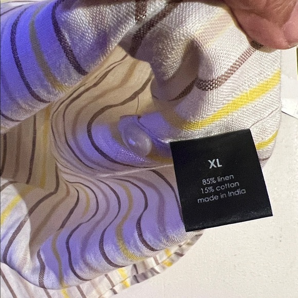 Sean John stripped linen button up shirt size XL - Picture 6 of 11